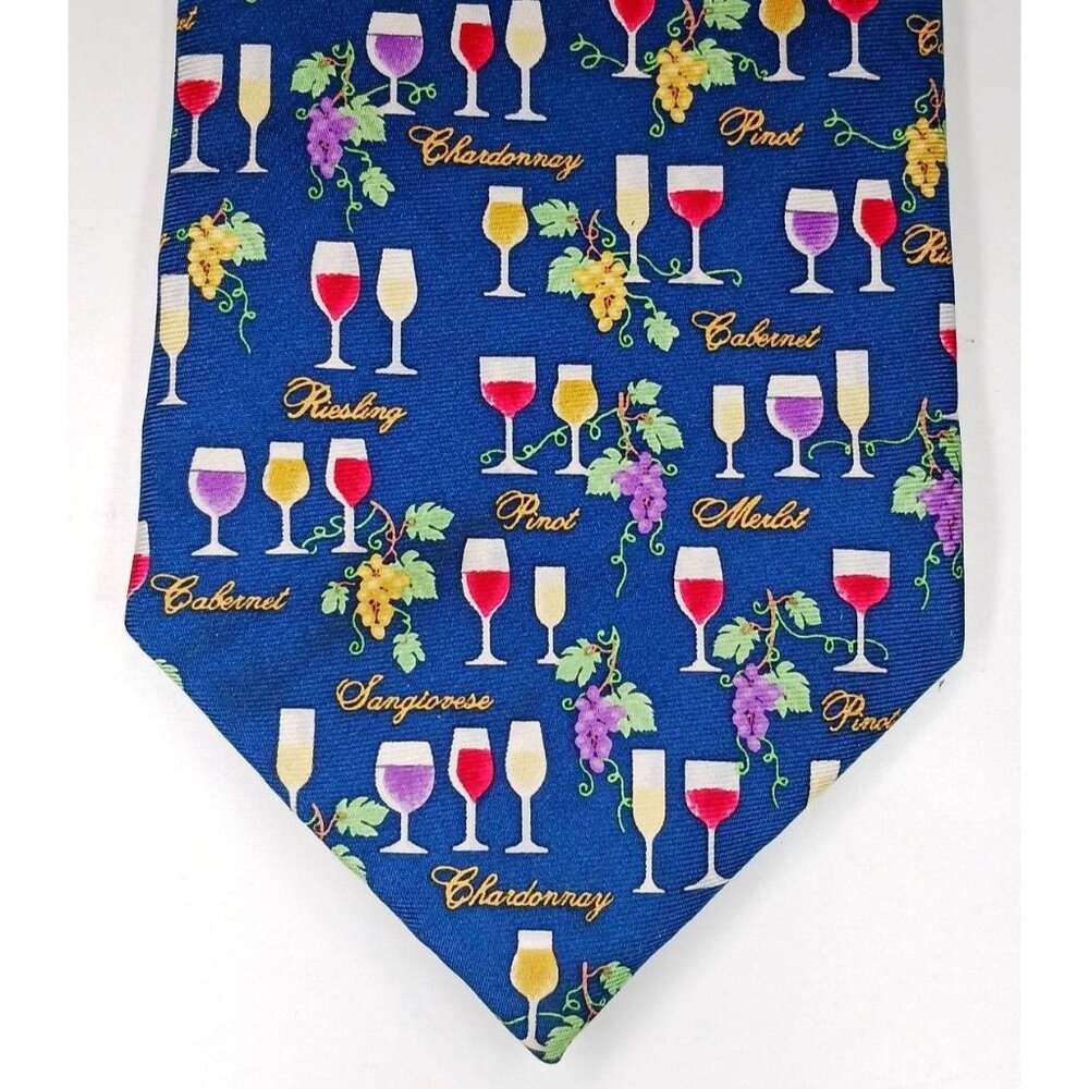 ALYNN Neckwear Mens Neck Tie Wine Bar Hand Made Silk Classic Sommelier Gift